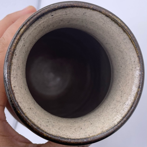 Mexican folk art tonala pottery vase, signed hand painted sandstone - Picture 12 of 13